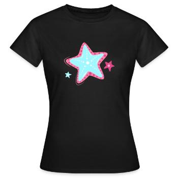 mer étoiles cadeau mer poissons animaux plage vacances - T-shirt Femme - noir - Devant - AI Model Female 172 dark (172cm)