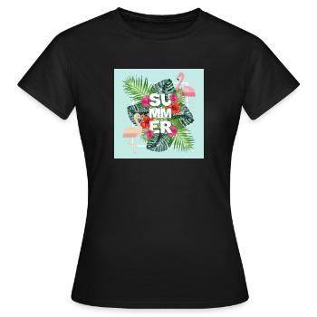Été - paradis tropical d'été - T-shirt Femme - noir - Devant - AI Model Female 172 dark (172cm)