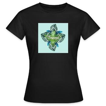 Été - paradis tropical d'été - T-shirt Femme - noir - Devant - AI Model Female 172 dark (172cm)