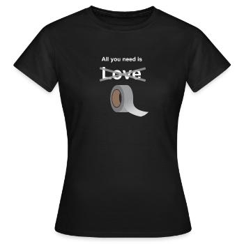 J'aime le ruban adhésif - T-shirt Femme - noir - Devant - AI Model Female 172 dark (172cm)