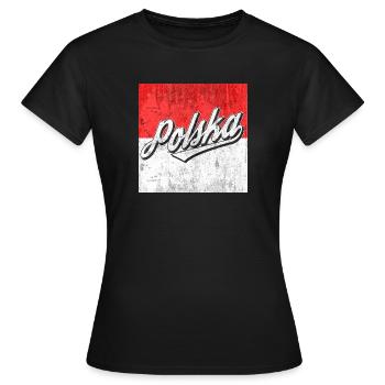 Pologne - T-shirt Femme - noir - Devant - AI Model Female 172 dark (172cm)