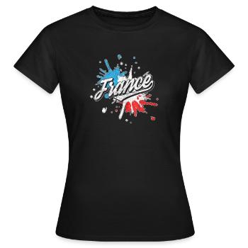 frankreich eifel turm franzoesisch lebendig - Frauen T-Shirt - Schwarz - Vorne - AI Model Female 172 dark (172cm)