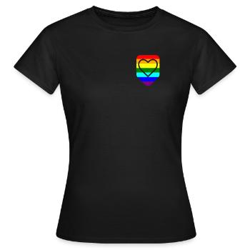 Coeur de poche poitrine LGTB Pride Gay - T-shirt Femme - noir - Devant - AI Model Female 172 dark (172cm)