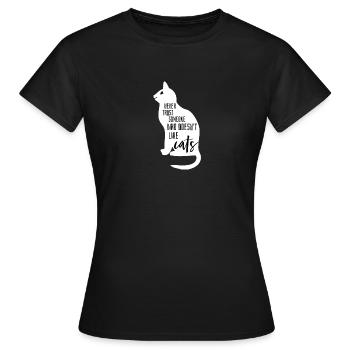 Contour du chat - T-shirt Femme - noir - Devant - AI Model Female 172 dark (172cm)