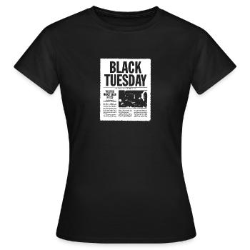 BLACK TUESDAY Börsencrash 1929 - Frauen T-Shirt - Schwarz - Vorne - AI Model Female 172 dark (172cm)