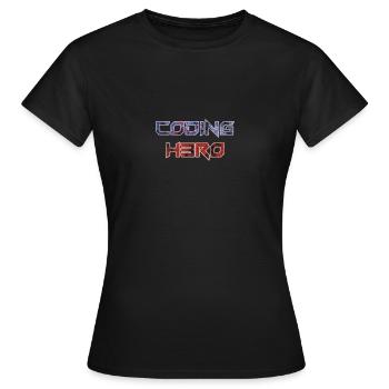 Coding Hero - héros de la programmation - T-shirt Femme - noir - Devant - AI Model Female 172 dark (172cm)