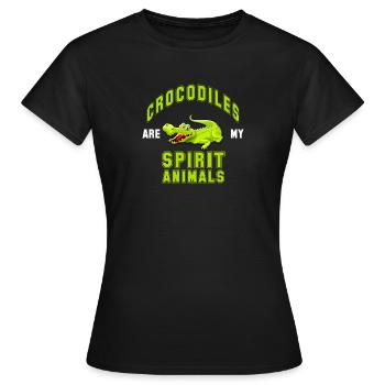 Kroko Krokodil Cartoon Krokodile Lieblingstier - Frauen T-Shirt - Schwarz - Vorne - AI Model Female 172 dark (172cm)