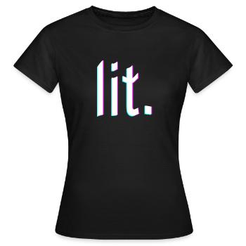 lit. design glitch - Frauen T-Shirt - Schwarz - Vorne - AI Model Female 172 dark (172cm)