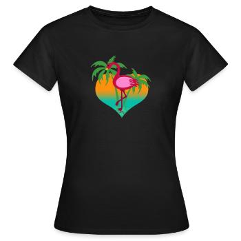 Flamant dans l'eau - T-shirt Femme - noir - Devant - AI Model Female 172 dark (172cm)