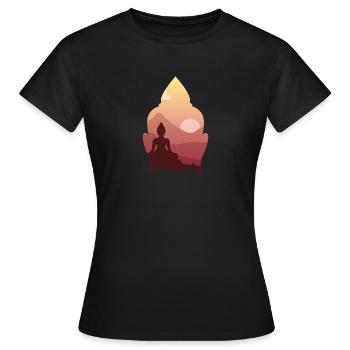 Tête de Bouddha Shiva - T-shirt Femme - noir - Devant - AI Model Female 172 dark (172cm)