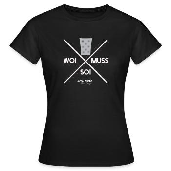 Woi must soi Pfalz dialect wine wine route - Women's T-Shirt - black - Front - AI Model Female 172 dark (172cm)