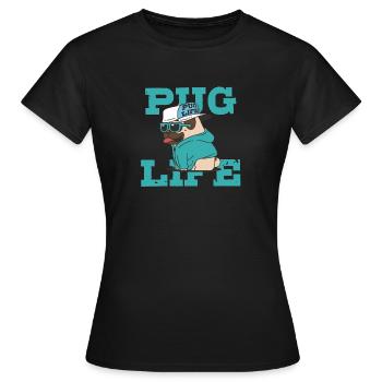 Pug Life - Women's T-Shirt - black - Front - AI Model Female 172 dark (172cm)