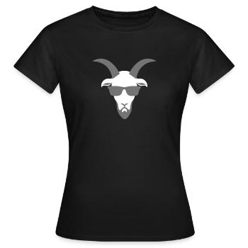 Coole Ziege mit Vollbart und Sonnenbrille - Frauen T-Shirt - Schwarz - Vorne - AI Model Female 172 dark (172cm)