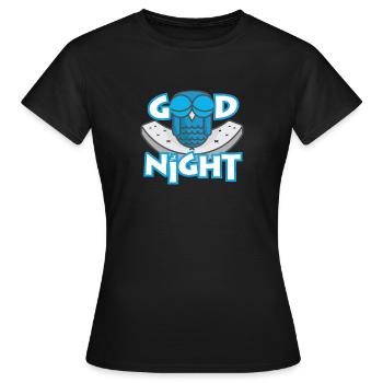 Gute Nacht Nacht Eule schließen Augen entspannt - Frauen T-Shirt - Schwarz - Vorne - AI Model Female 172 dark (172cm)