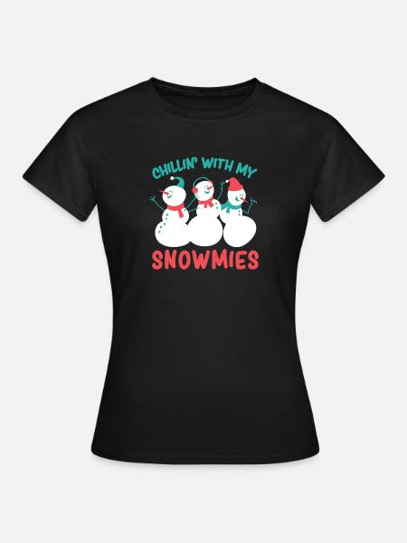Weihnachten Mit meinen Freunden abhängen chillen - Dame-T-shirt - sort