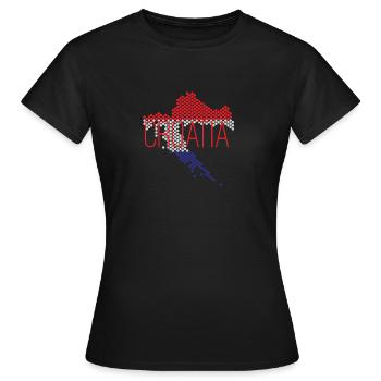 Croatia Croatie Conception pays avec des couleurs nationales - T-shirt Femme - noir - Devant - AI Model Female 172 dark (172cm)