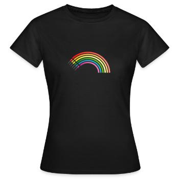 LED Rainbow - Frauen T-Shirt - Schwarz - Vorne - AI Model Female 172 dark (172cm)