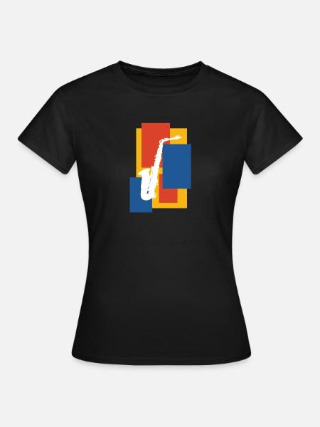 Saxophon - Frauen T-Shirt - Schwarz