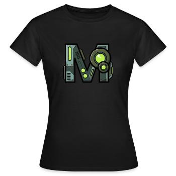 Buchstabe M Geschenk Name Roboter Technik nerd - Frauen T-Shirt - Schwarz - Vorne - AI Model Female 172 dark (172cm)