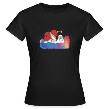 Pauline Lapin Arc-En-Ciel - T-shirt Femme - noir - Devant - AI Model Female 172 dark (172cm)