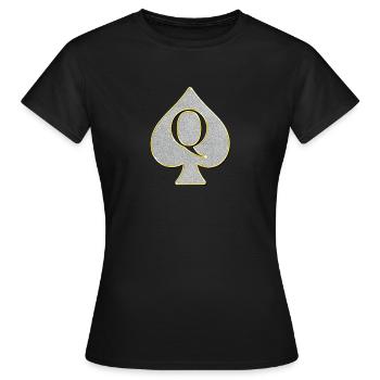 Queen of Spades Bling Bling Schmuckstück - Frauen T-Shirt - Schwarz - Vorne - AI Model Female 172 dark (172cm)