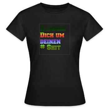 Kümmer dich um Deinen Shit Tropical - Frauen T-Shirt - Schwarz - Vorne - AI Model Female 172 dark (172cm)