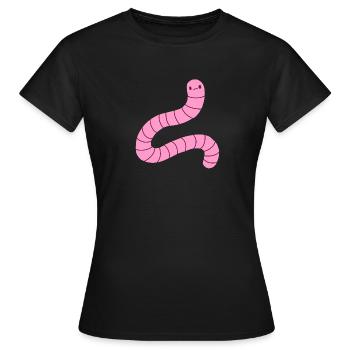 Regenwurm - Frauen T-Shirt - Schwarz - Vorne - AI Model Female 172 dark (172cm)