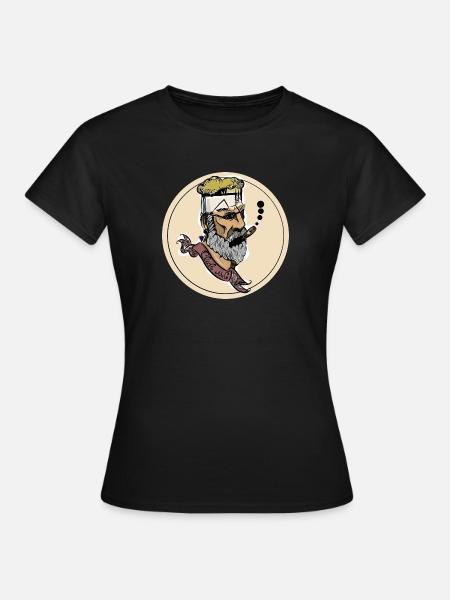 Bart Mann mit Zigarre - Frauen T-Shirt - Schwarz