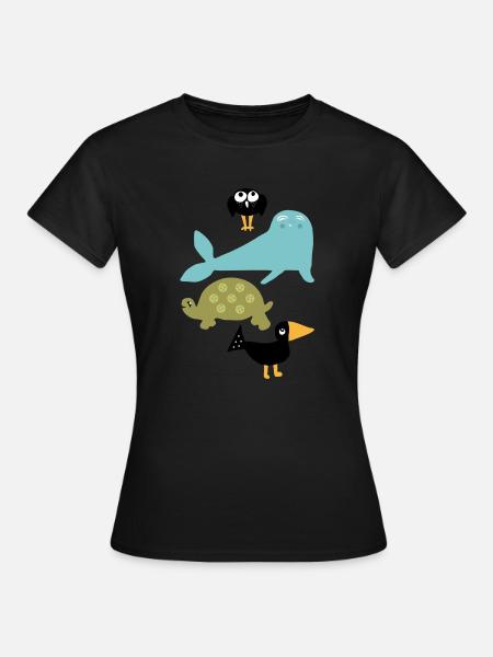 Animals for children - Women's T-Shirt - black