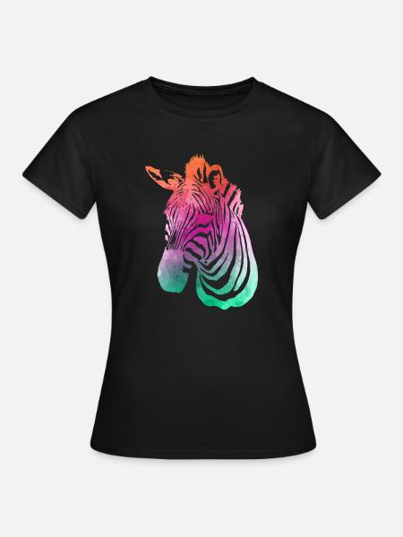 Zebra Modetrend - Frauen T-Shirt - Schwarz