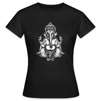 Ganesha deity Hindu - Women's T-Shirt - black - Front - AI Model Female 172 dark (172cm)