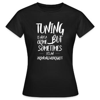 Tuning drôle disant infraction administrative - T-shirt Femme - noir - Devant - AI Model Female 172 dark (172cm)
