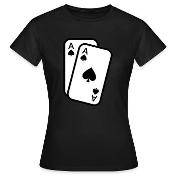 Karten Pik Ass Spielkarten Poker - Frauen T-Shirt - Schwarz - Vorne - AI Model Female 172 dark (172cm)