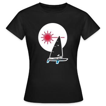 Sailboat Laser Radial - Women's T-Shirt - black - Front - AI Model Female 172 dark (172cm)