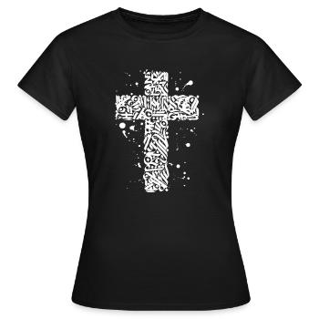 Graffiti Kreuz - Frauen T-Shirt - Schwarz - Vorne - AI Model Female 172 dark (172cm)