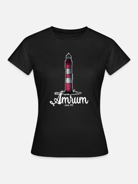 Amrum Leuchtturm Urban Sketch Motiv Nordsee Amrum - Frauen T-Shirt - Schwarz