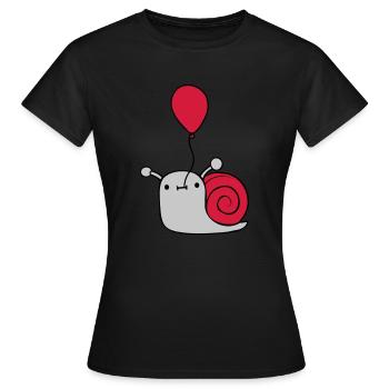Cute balloon snail - Women's T-Shirt - black - Front - AI Model Female 172 dark (172cm)