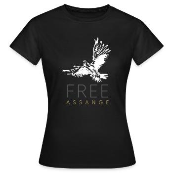 Libérez Assange Freedom pour Julian Assange Pigeon - T-shirt Femme - noir - Devant - AI Model Female 172 dark (172cm)