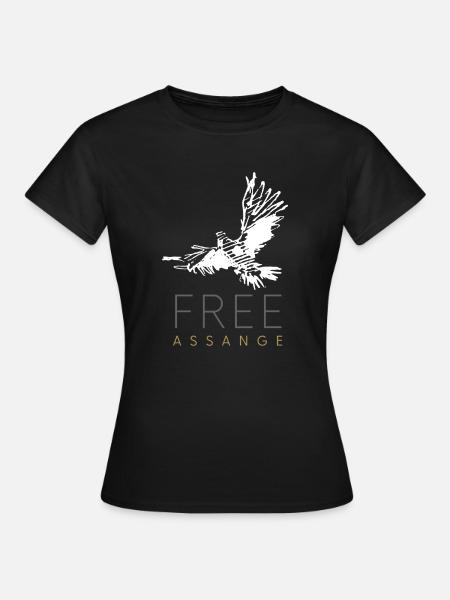 Libérez Assange Freedom pour Julian Assange Pigeon - T-shirt Femme - noir