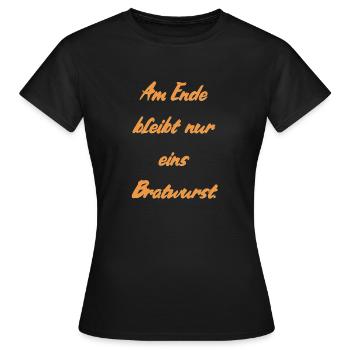 Bratwurst - Frauen T-Shirt - Schwarz - Vorne - AI Model Female 172 dark (172cm)