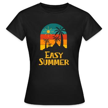 Énonciations d'été faciles Vacances Plage Festival Océan - T-shirt Femme - noir - Devant - AI Model Female 172 dark (172cm)
