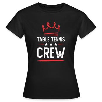 Table Tennis Crew - Frauen T-Shirt - Schwarz - Vorne - AI Model Female 172 dark (172cm)