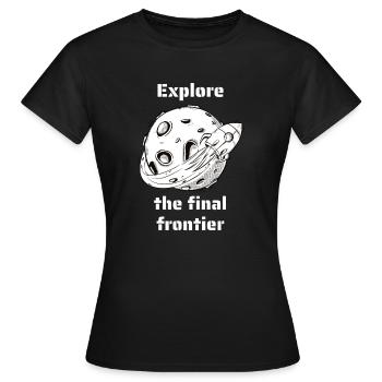 Explore The Final Frontier Retro Outer Space - Women's T-Shirt - black - Front - AI Model Female 172 dark (172cm)
