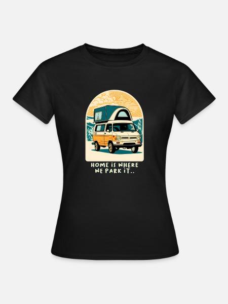 Campingbus - Frauen T-Shirt - Schwarz