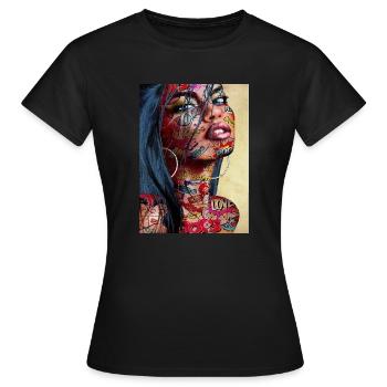 DESIGN VISAGE - T-shirt Femme - noir - Devant - AI Model Female 172 dark (172cm)