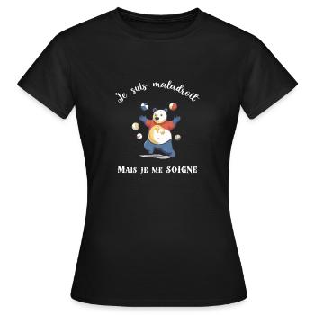 Je suis maladroit - T-shirt Femme - noir - Devant - AI Model Female 172 dark (172cm)