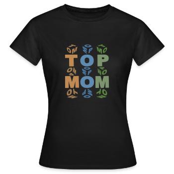 TOP-MAMA-TOP-MOM - Frauen T-Shirt - Schwarz - Vorne - AI Model Female 172 dark (172cm)