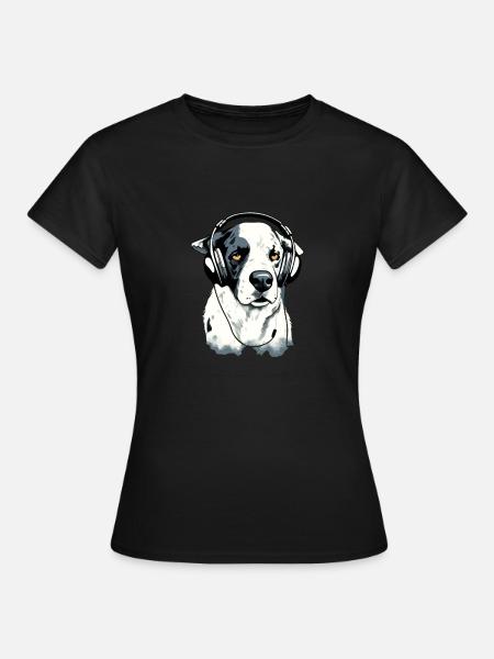 Rexo, der audiophile Hund - Frauen T-Shirt - Schwarz