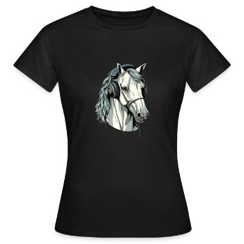 Hapo le cheval audiophile - T-shirt Femme - noir - Devant - AI Model Female 172 dark (172cm)