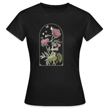 Bohemian Flower Frame - Women's T-Shirt - black - Front - AI Model Female 172 dark (172cm)